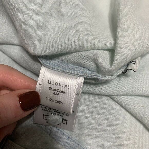 mcguire womens solid light blue Denim Jean short sleeve crop top small - Picture 4 of 5